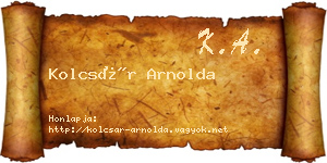 Kolcsár Arnolda névjegykártya